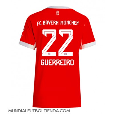 Camiseta Bayern Munich Raphael Guerreiro #22 Primera Equipación Replica 2025-26 para mujer mangas cortas Camiseta Bayern Munich Raphael Guerreiro #22 Primera Equipación Replica 2025-26 para mujer mangas cortas